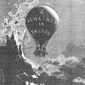Jules Verne, frontispice de Cinq Semaines en ballon Jules Verne, frontispice de Cinq Semaines en ballon